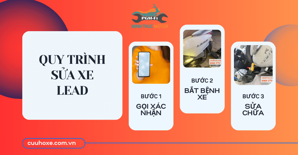 Quy trình sửa xe Lead, cứu hộ xe máy linh động 24/24