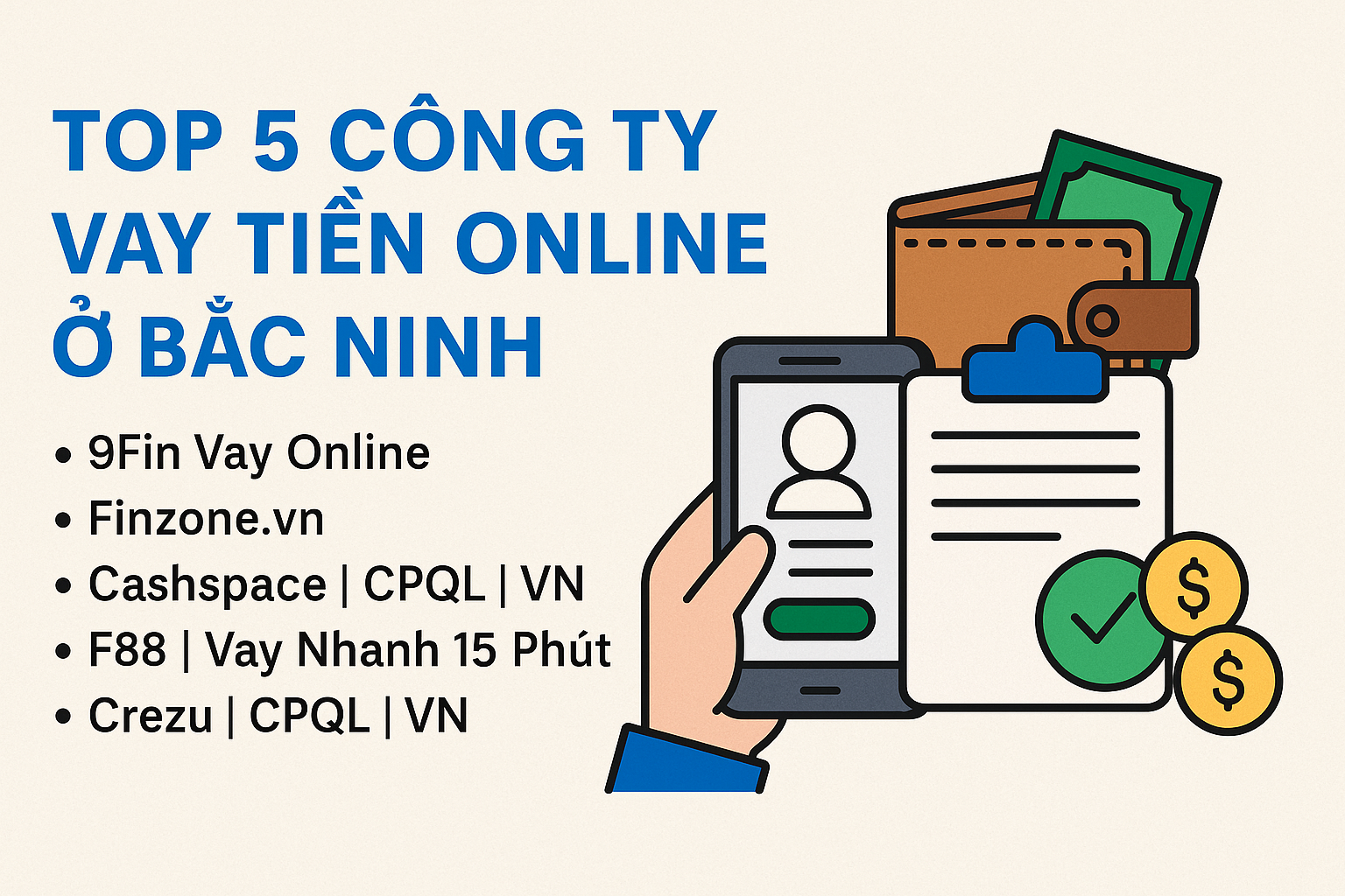 Top 5 Công Ty Cho Vay Tiền Online ở Bắc Ninh