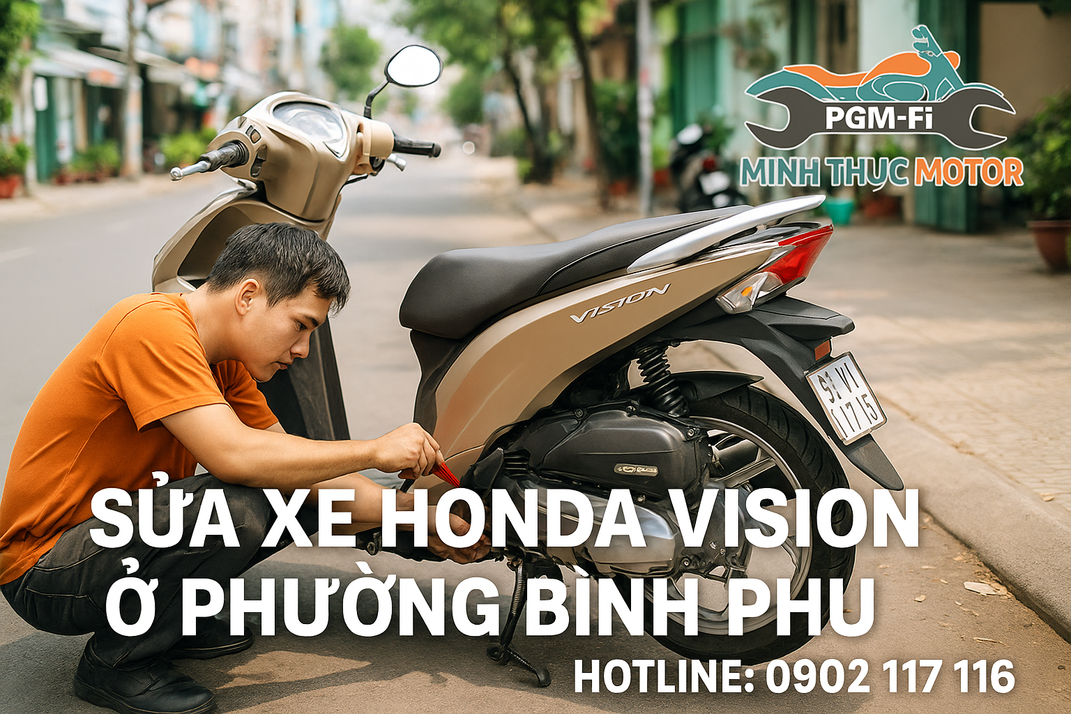 Sửa xe Honda Vision ở Phường Bình Phú