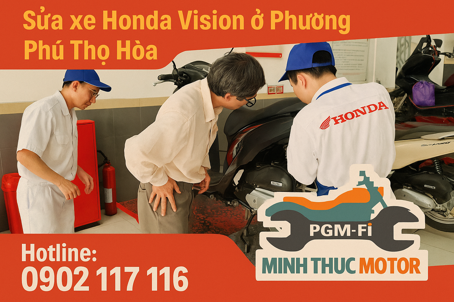 Sửa xe Honda Vision ở Phường Phú Thọ Hòa