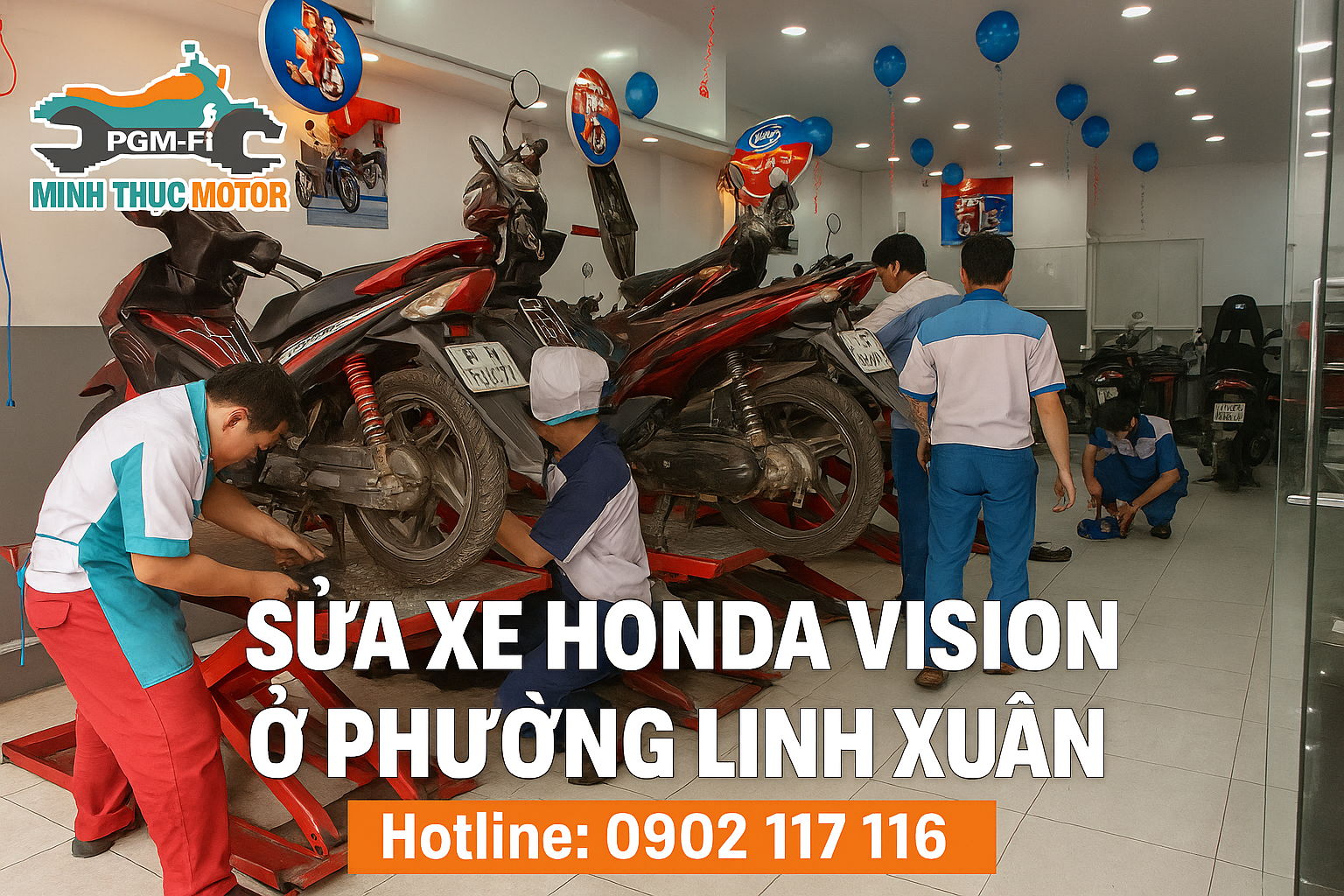 Sửa xe Honda Vision ở Phường Linh Xuân