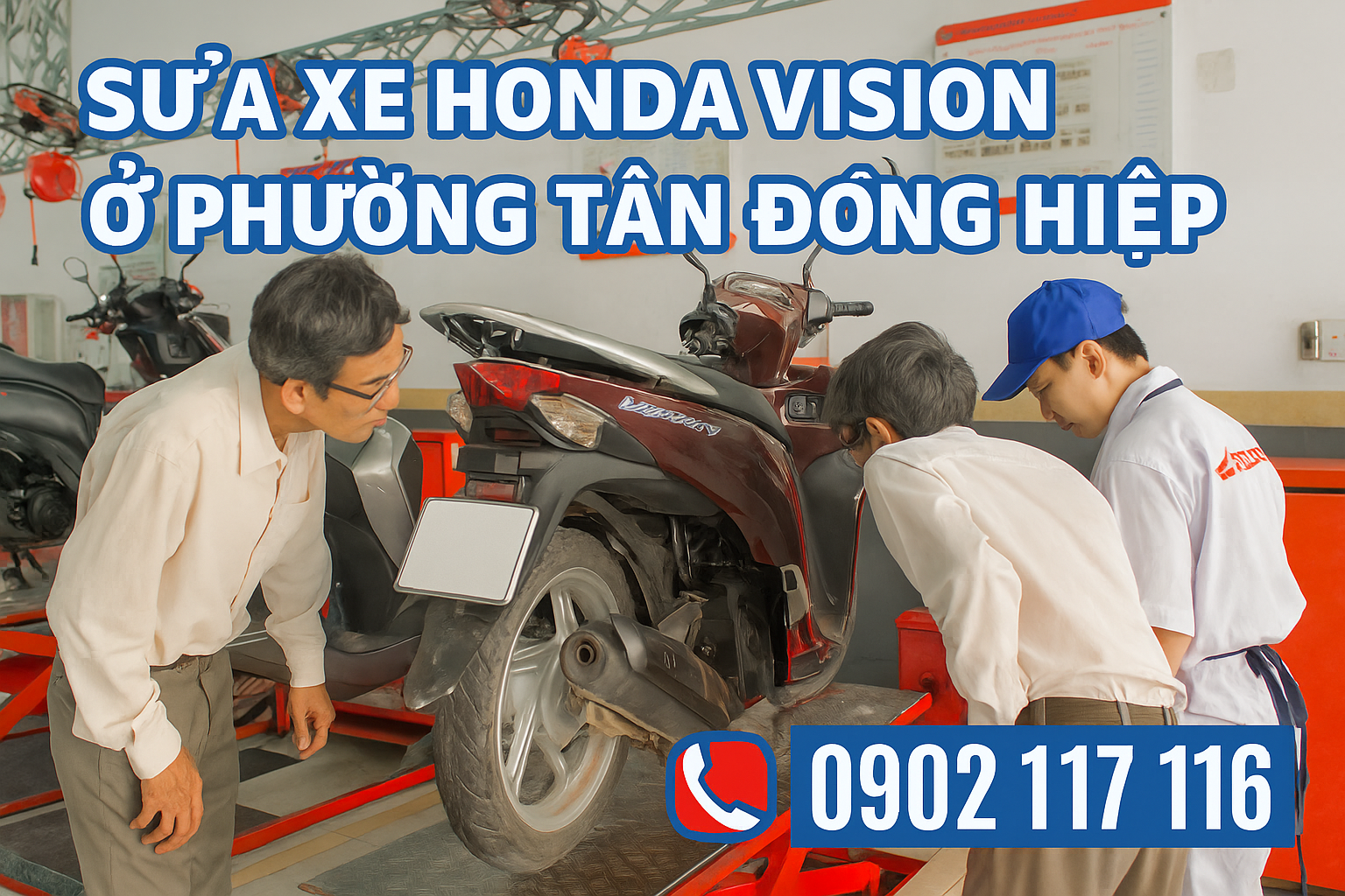 Sửa xe Honda Vision ở Phường Tân Đông Hiệp 