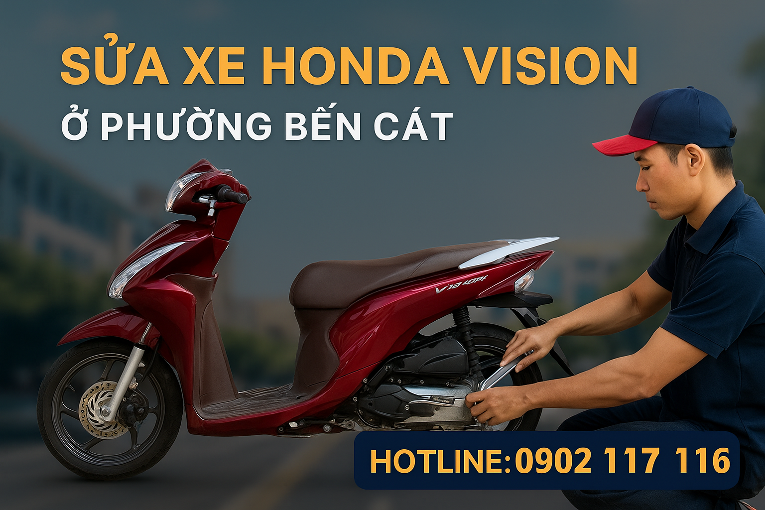 Sửa xe Honda Vision ở Phường Bến Cát