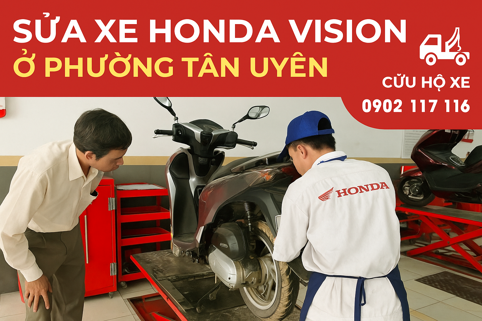 Sửa xe Honda Vision ở Phường Tân Uyên