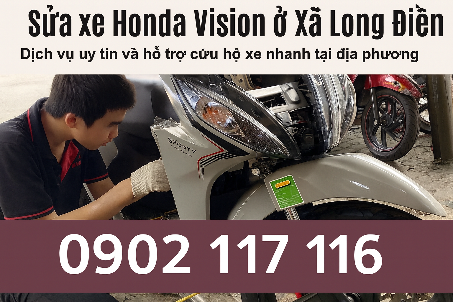 Sửa xe Honda Vision ở Xã Long Điền