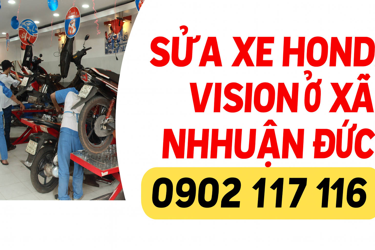 Sửa xe Honda Vision ở xã Nhuận Đức