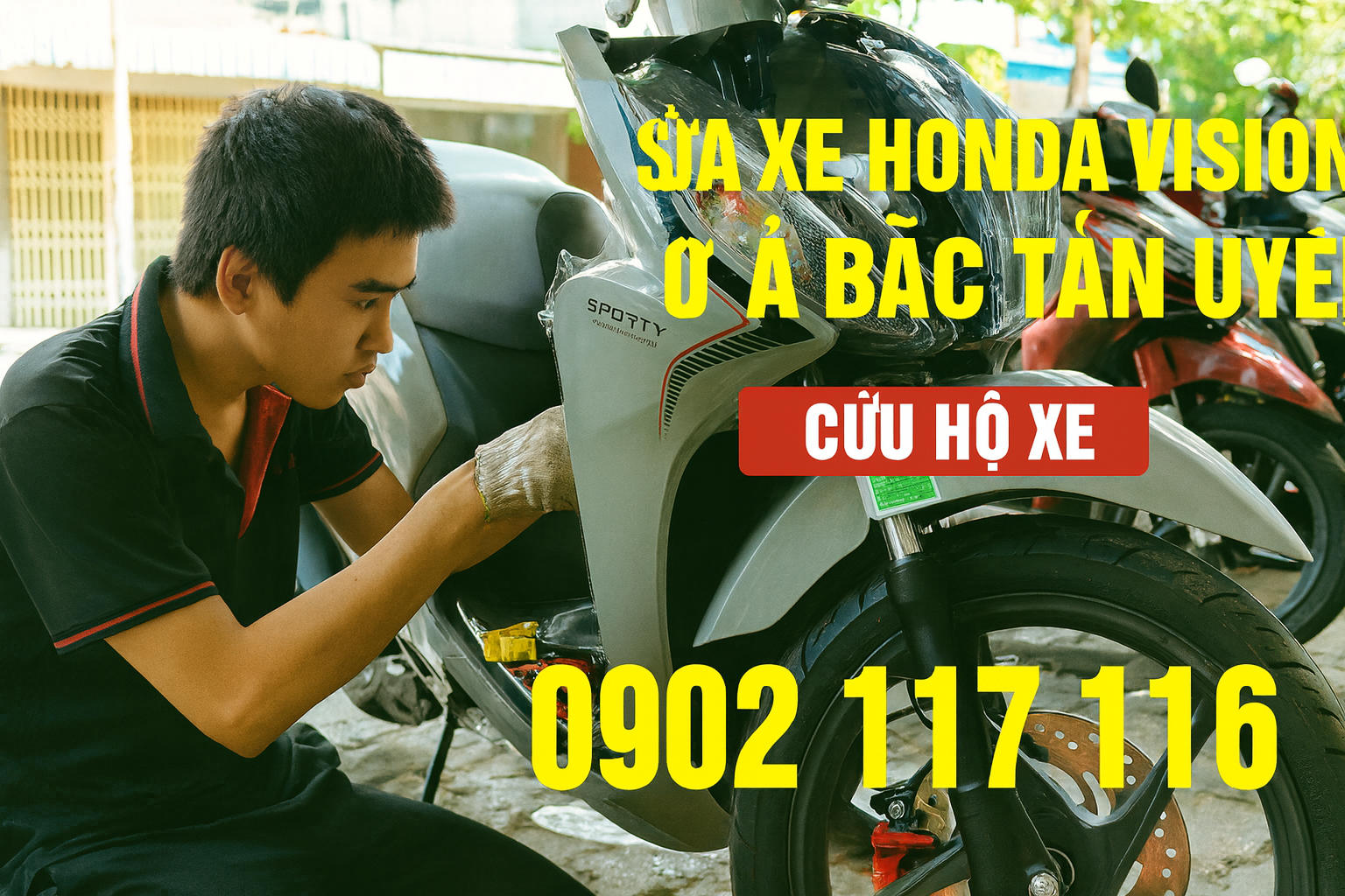 Sửa xe Honda Vision ở xã Bắc Tân Uyên 
